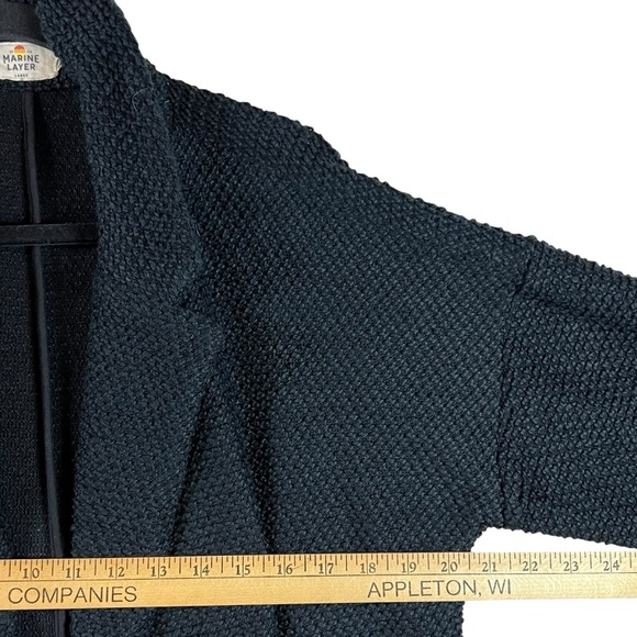 Marine Layer Birdseye Coat Women’s Size L Black - Picture 3 of 9